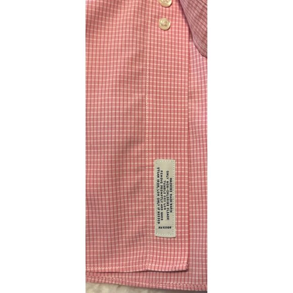 Brooks Brothers Regent Polo Button-Down Shirt Pink Cotton Men Size 17 1/2 (READ) - Picture 15 of 16